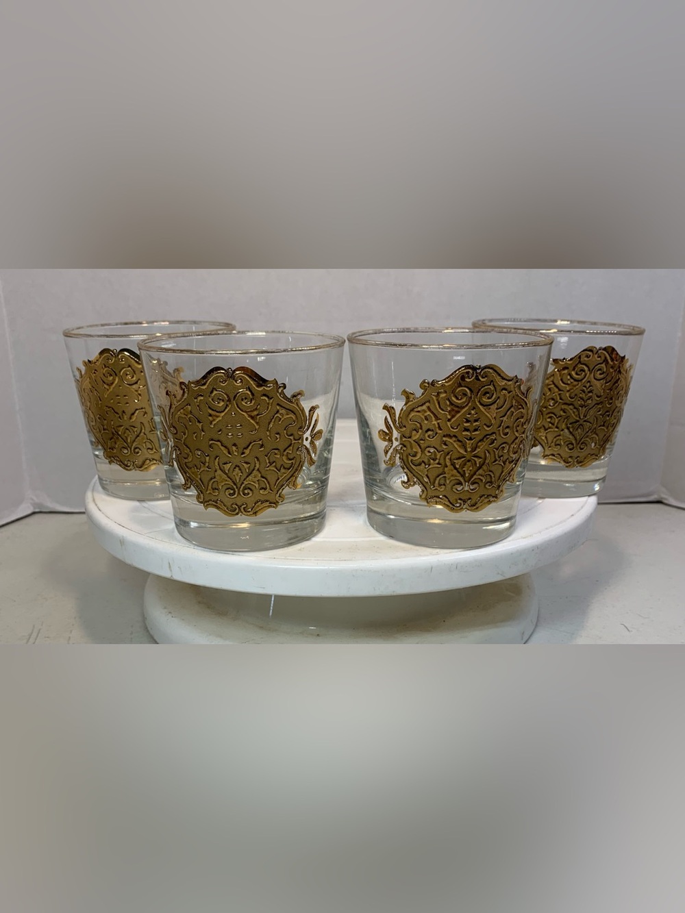 Vintage Libby’s “Opera” Gold Cocktail Glasses Set of 4. 3612